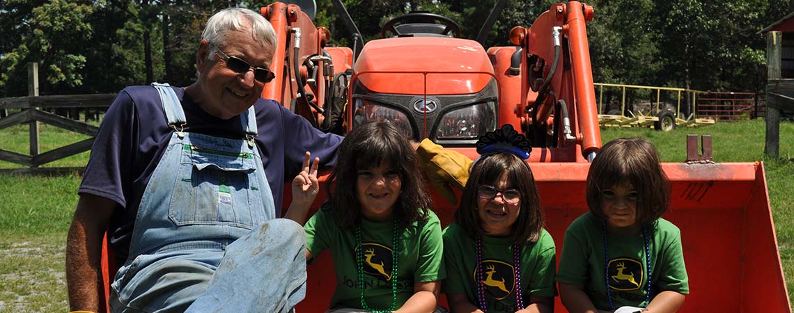 Jerry Gustin and Granddaughters